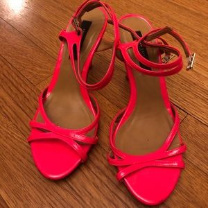 Hot Pink Strappy Sandal Heels
